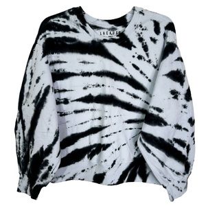NWT LACAUSA Anthropologie Tie Dye Balloon Sleeve Crewneck Sweatshirt Women’s S,M